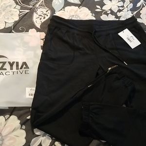 Zyia Black Peak Zipper Jogger